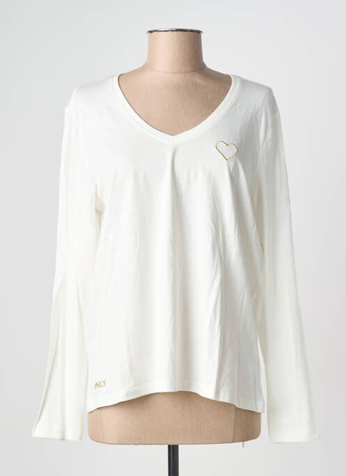 T-shirt manches longues manches longues beige ONLY femme