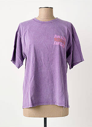 T-shirt coupe droite manches courtes violet NINETTE femme