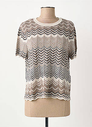 Top stretch manches courtes gris ONLY femme