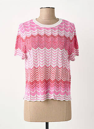 Top stretch manches courtes rose ONLY femme