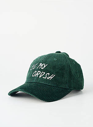 Casquette tissage velours vert PIECES unisexe