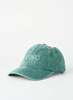 Casquette tissage denim vert PIECES unisexe