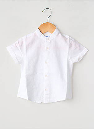 Chemise manches courtes tissage popeline blanc MAYORAL garçon