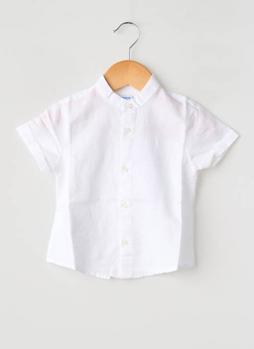 Chemise manches courtes tissage popeline blanc MAYORAL garcon