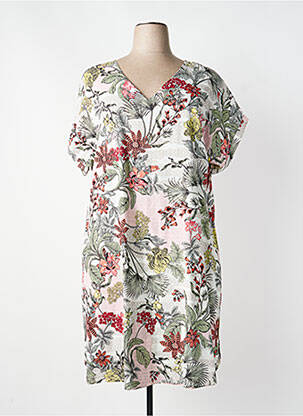 Robe mi-longue manches courtes manches courtes vert ORIENTIQUE NATURALLY femme