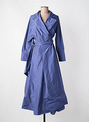 Trench tissage popeline sans capuche bleu BIZE femme