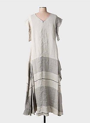 Robe longue manches courtes manches courtes gris KEDZIOREK femme