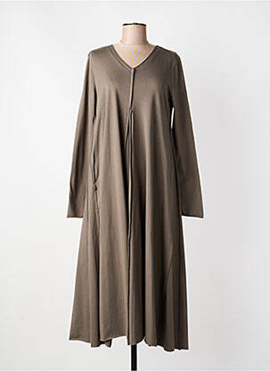 Robe mi-longue manches longues manches longues gris KEDZIOREK femme