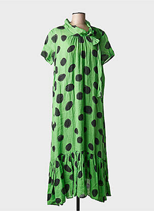 Robe longue manches courtes manches courtes vert KEDZIOREK femme