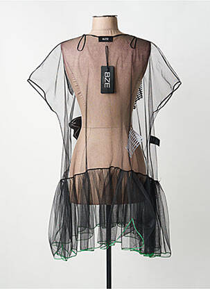 Tunique manches courtes légère et transparente noir BIZE femme