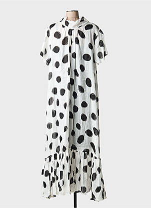 Robe longue manches courtes manches courtes blanc KEDZIOREK femme