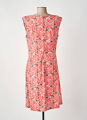 Robe mi-longue imprimé fleurs sans manche rouge KALI YOG femme