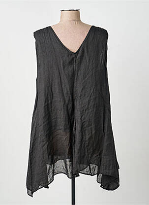 Tunique sans manche tissage crêpe noir KEDZIOREK femme
