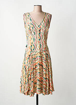 Robe mi-longue beige KALI YOG femme