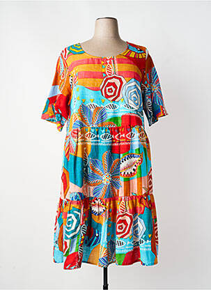 Robe mi-longue orange ORIENTIQUE NATURALLY femme