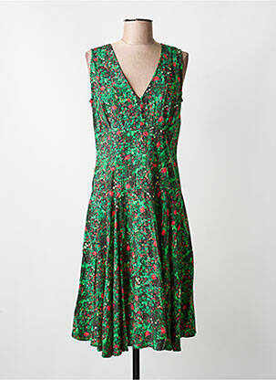 Robe mi-longue vert KALI YOG femme