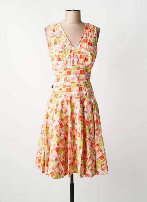 Robe mi-longue orange KALI YOG femme