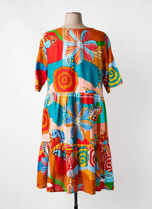 Robe mi-longue orange ORIENTIQUE NATURALLY femme