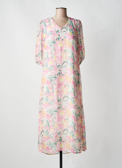 Robe mi-longue rose MADE IN SENS femme