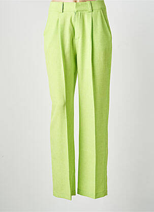 Pantalon droit tissage popeline taille normale vert RATS & BANANAS femme
