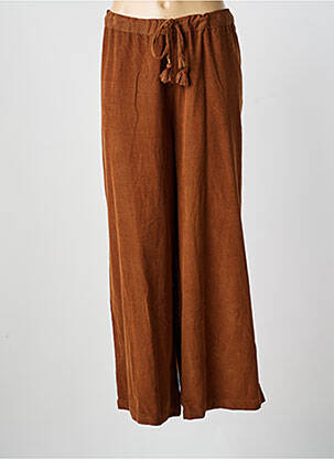 Pantalon large taille normale taille normale marron ORIENTIQUE NATURALLY femme