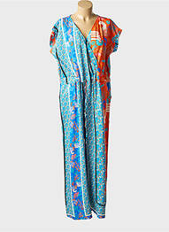 Combi-pantalon manches courtes manches courtes bleu MADE IN SENS femme