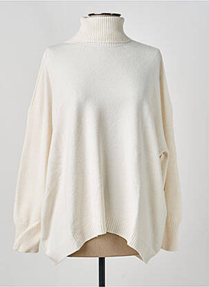 Pull col roulé manches longues manches longues beige MAX & ENJOY femme
