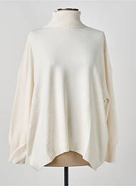 Pull col roulé manches longues manches longues beige MAX & ENJOY femme