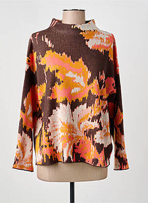 Pull coupe droite manches longues orange ESCORPION femme