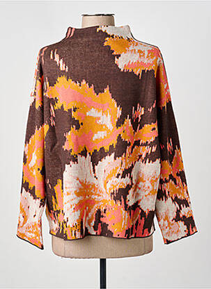 Pull coupe droite manches longues orange ESCORPION femme