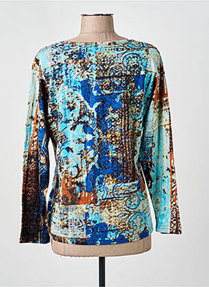 T-shirt imprimé fantaisie manches longues bleu ORIENTIQUE NATURALLY femme