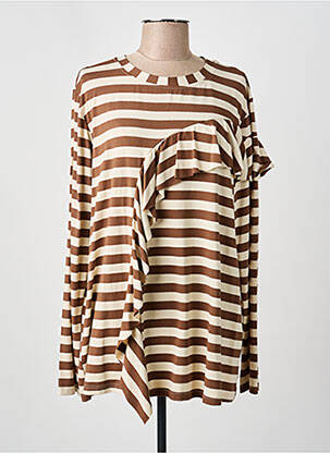 T-shirt manches longues manches longues marron URBAN BY ALEMBIKA femme