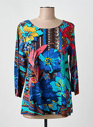 T-shirt manches 3/4 manches 3/4 bleu ORIENTIQUE NATURALLY femme