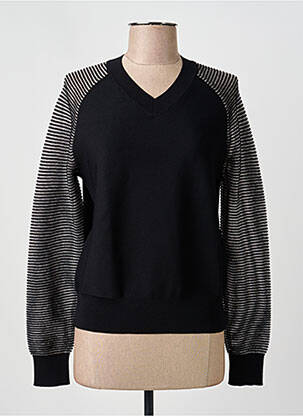 Pull coupe cintrée manches longues noir ESCORPION femme