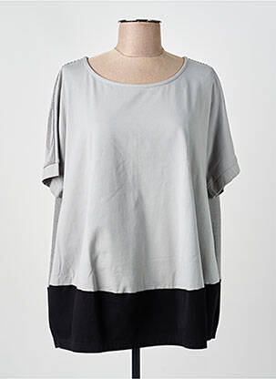 Top stretch manches courtes gris URBAN BY ALEMBIKA femme