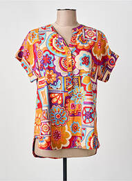 Blouse imprimé fantaisie manches courtes orange ORIENTIQUE NATURALLY femme