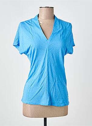 T-shirt col v manches courtes bleu MADE IN SENS femme