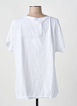 T-shirt sérigraphie floquée manches courtes blanc ORIENTIQUE NATURALLY femme