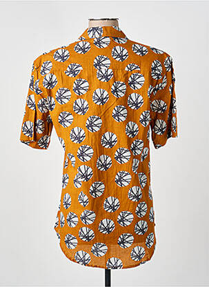 Chemise manches courtes imprimé fantaisie orange KALI YOG homme