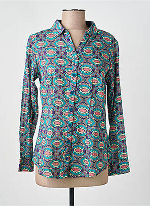 Chemisier coupe cintrée manches longues bleu KALI YOG femme