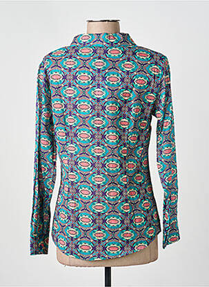 Chemisier coupe cintrée manches longues bleu KALI YOG femme