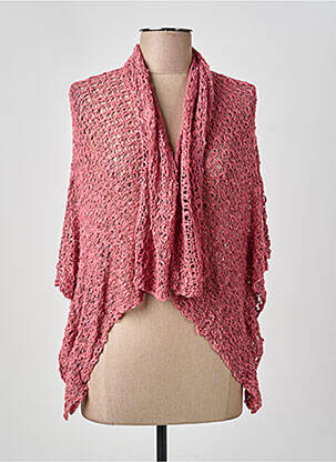 Gilet manches longues manches 3/4 rose BLEU MANDARINE femme