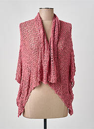 Gilet manches longues manches 3/4 rose BLEU MANDARINE femme