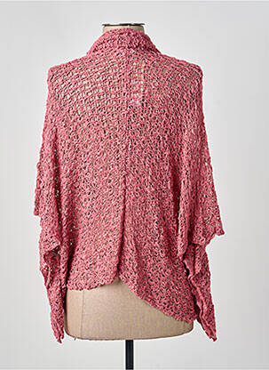 Gilet manches longues manches 3/4 rose BLEU MANDARINE femme
