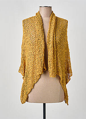 Gilet manches longues manches 3/4 jaune BLEU MANDARINE femme