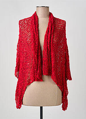 Gilet manches longues manches 3/4 rouge BLEU MANDARINE femme