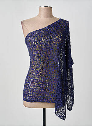 Top coupe cintrée sans manche bleu BLEU MANDARINE femme