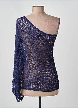 Top coupe cintrée sans manche bleu BLEU MANDARINE femme
