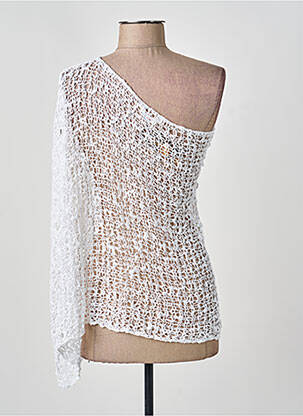 Top coupe cintrée sans manche blanc BLEU MANDARINE femme
