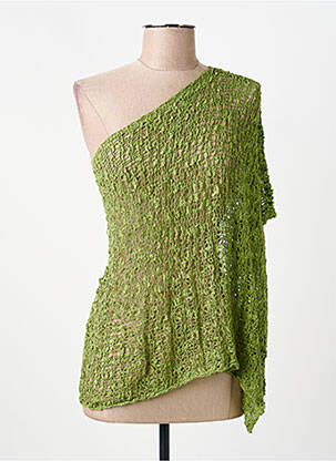 Top coupe cintrée sans manche vert clair BLEU MANDARINE femme